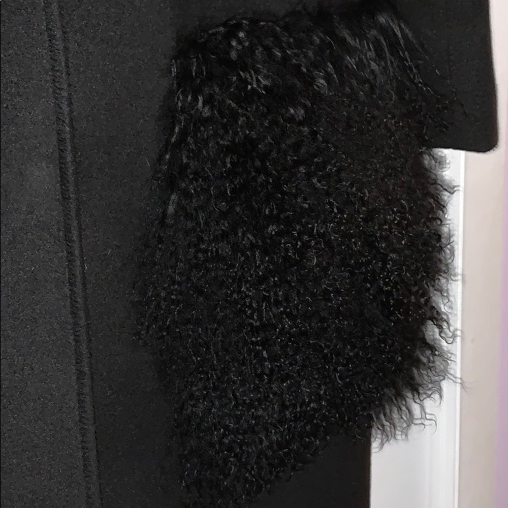 Bella Potemkina Wool-blend Black Coat with Fur - Picture 6 of 13